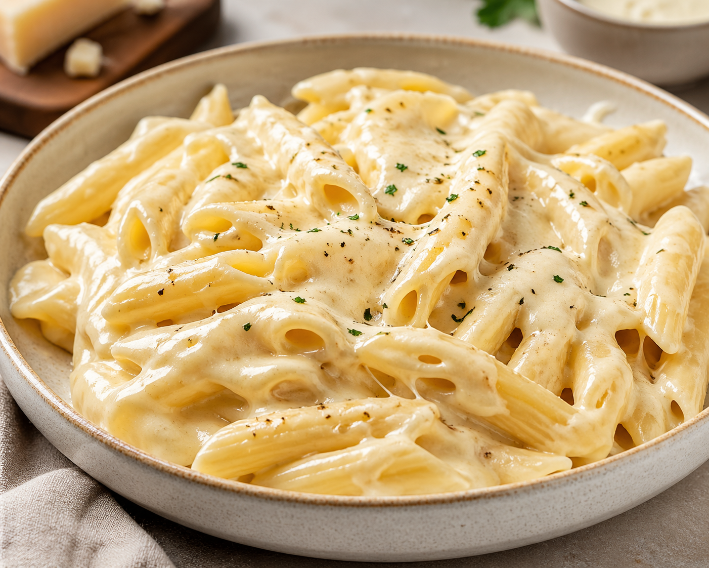 CHEESY ALFREDO PASTA