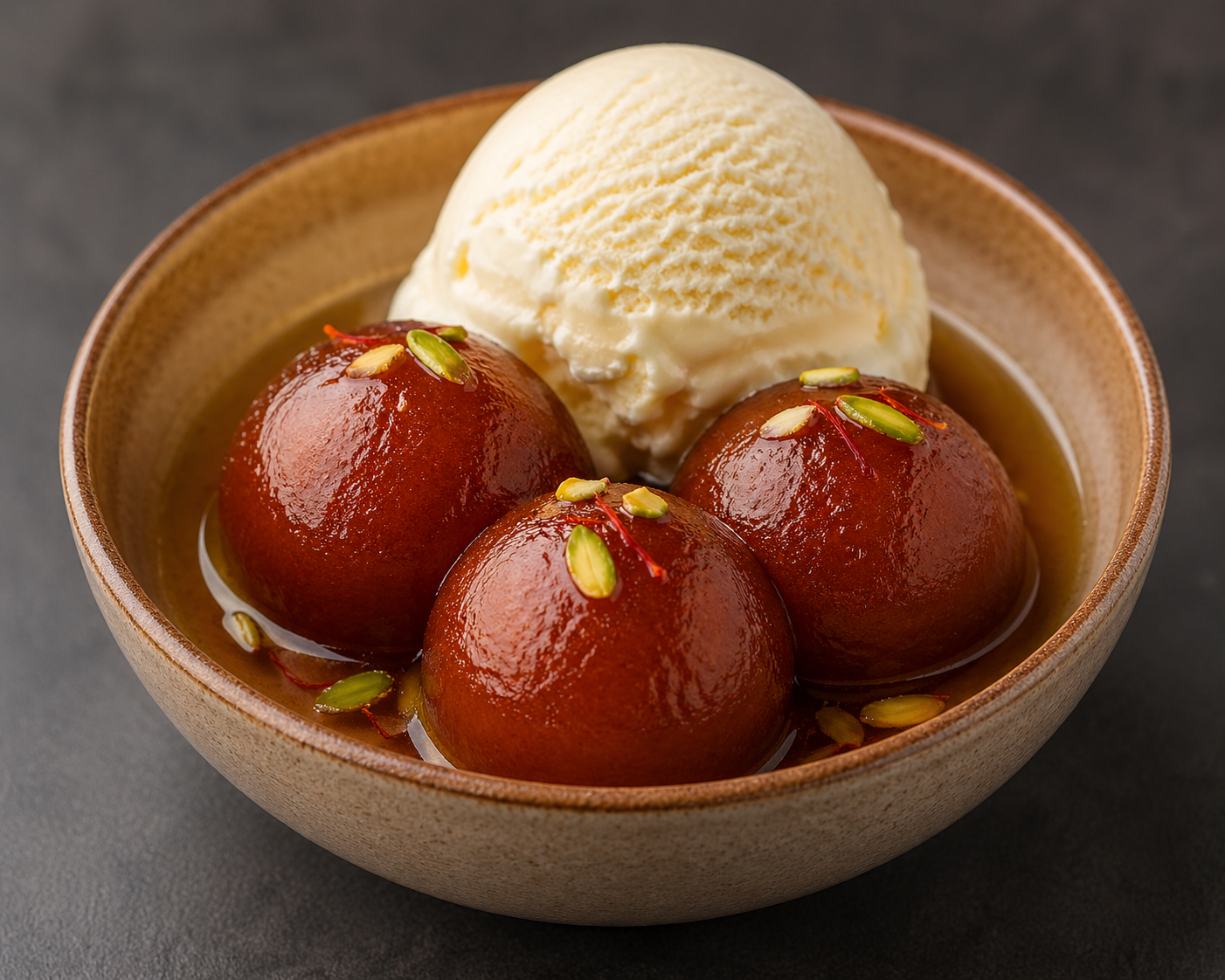 GULAB JAMUN WITH ICE CREAM