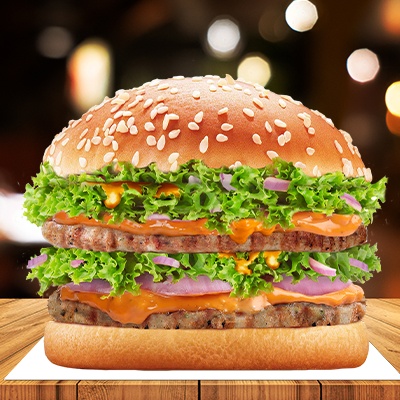 CRISPY VEG DOUBLE PATTY BURGER